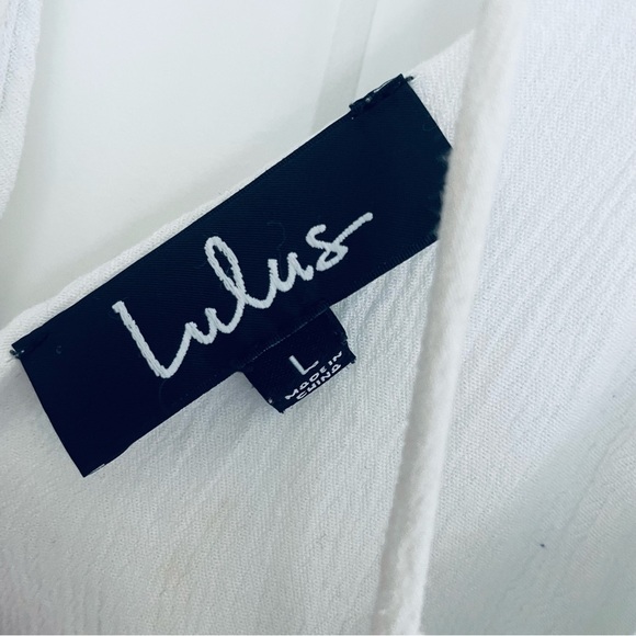 Lulus Scoop Neck Lightweight Flowy Top White Rayon Size L - Picture 5 of 10